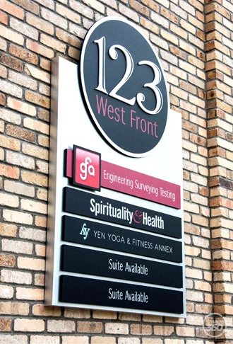 Directory and Wayfinding Signage with changeable plaques 